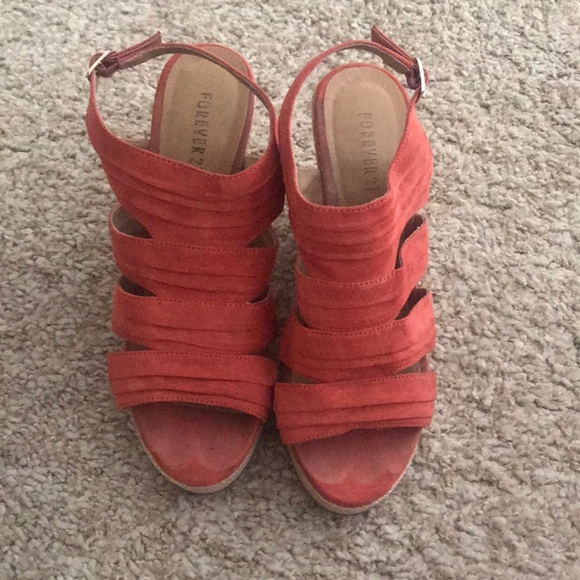 Forever 21 coral wedges - Picture 4 of 4